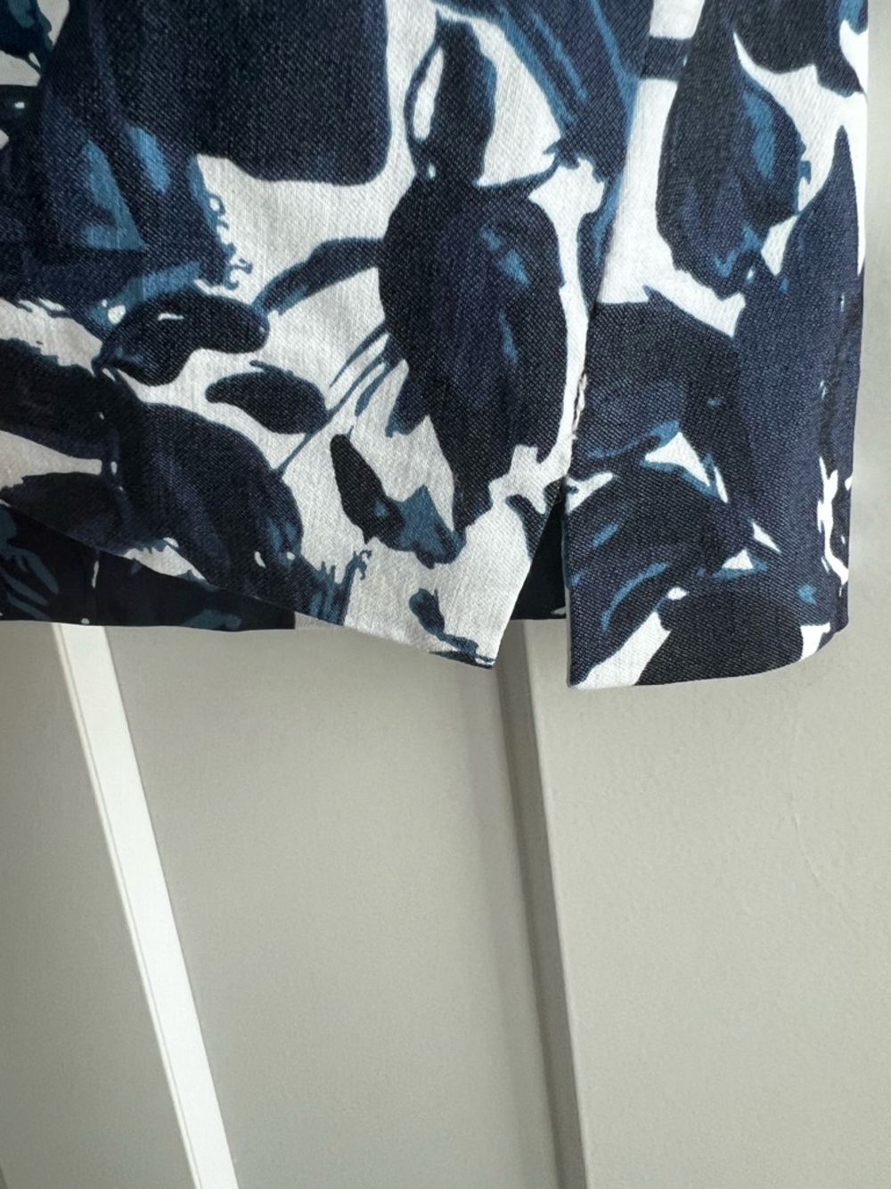 S.C. & Co. Women's White Pencil Skirt with Navy Floral Print - Picture 6 of 7